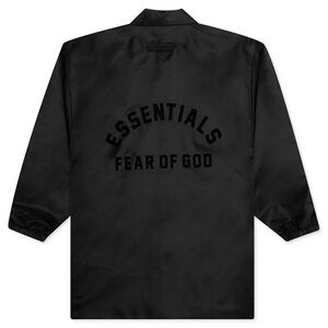 Fear of God ESSENTIALS Kids Coach Jacket Jet Black Size 12 Nylon Oversized